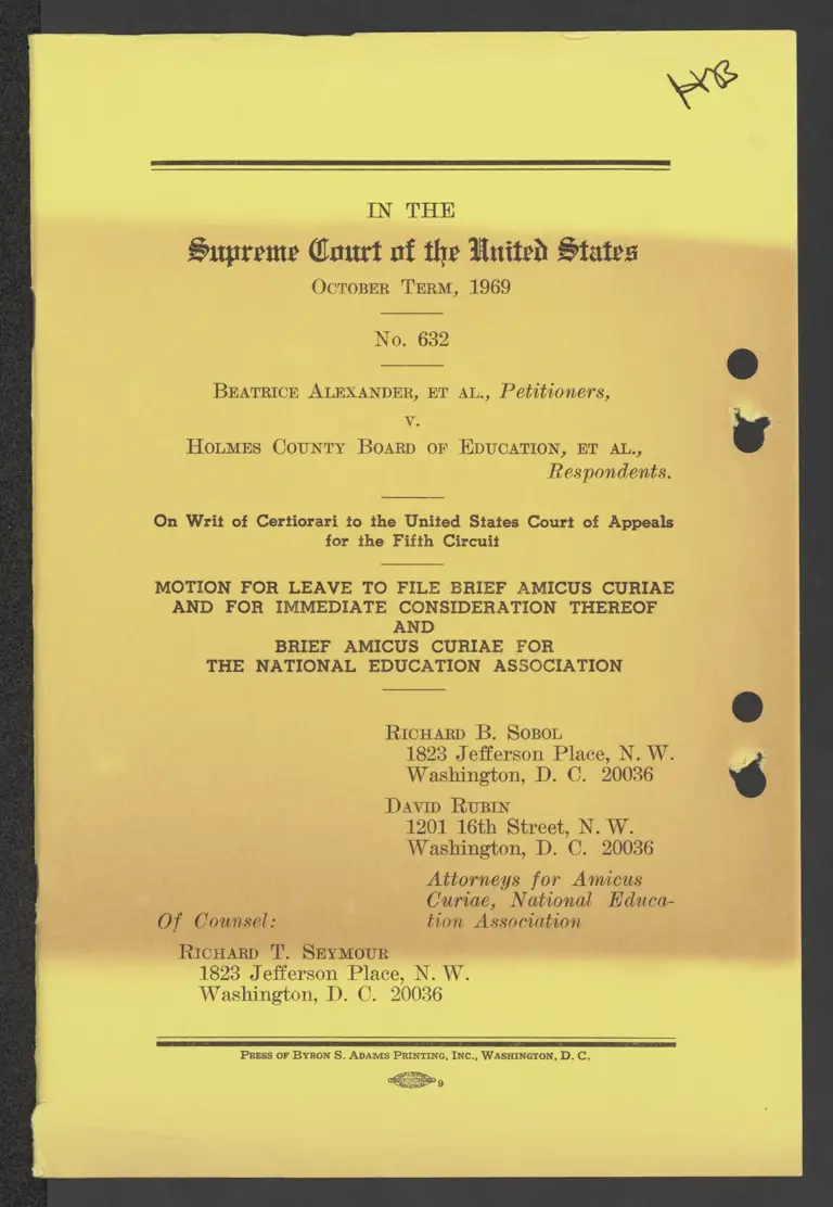Motion for Leave to File Brief and Brief Amicus Curiae for the National Education Association preview