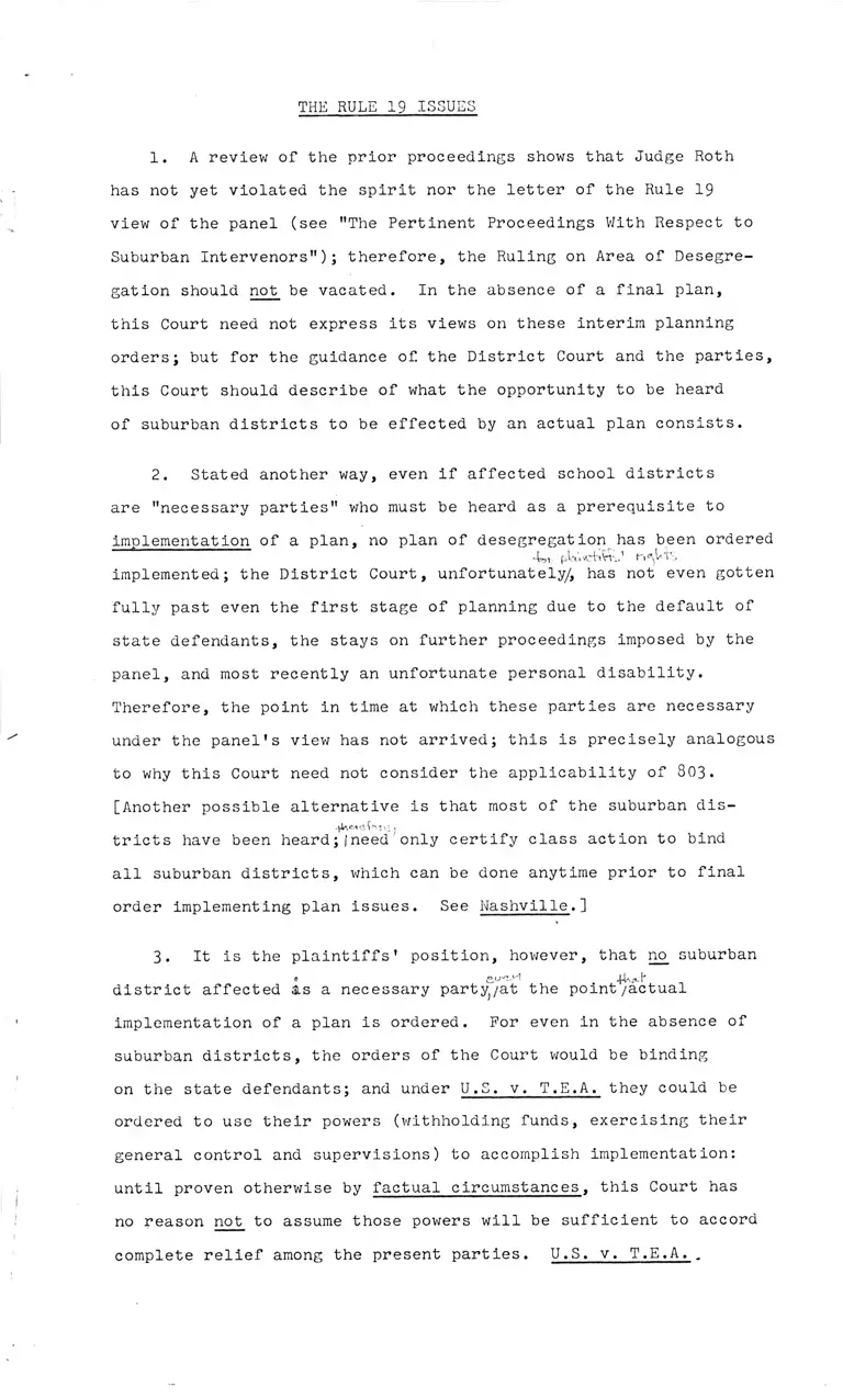 Attorney Notes on Rule 19 Issues preview