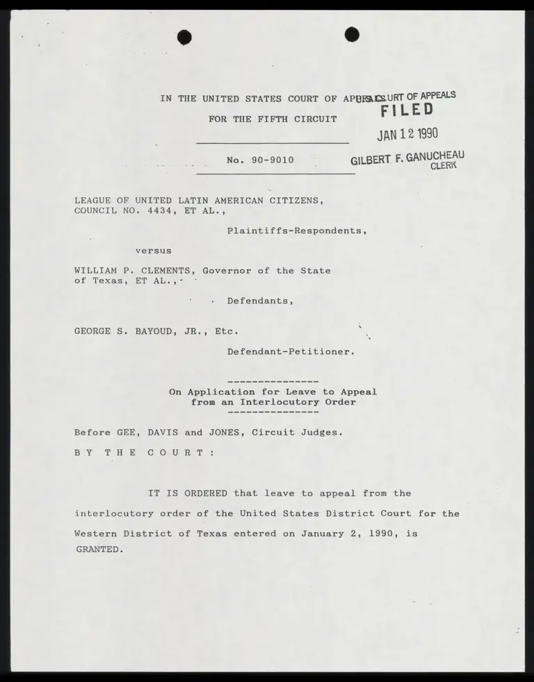 Order Granting Leave to Appeal preview