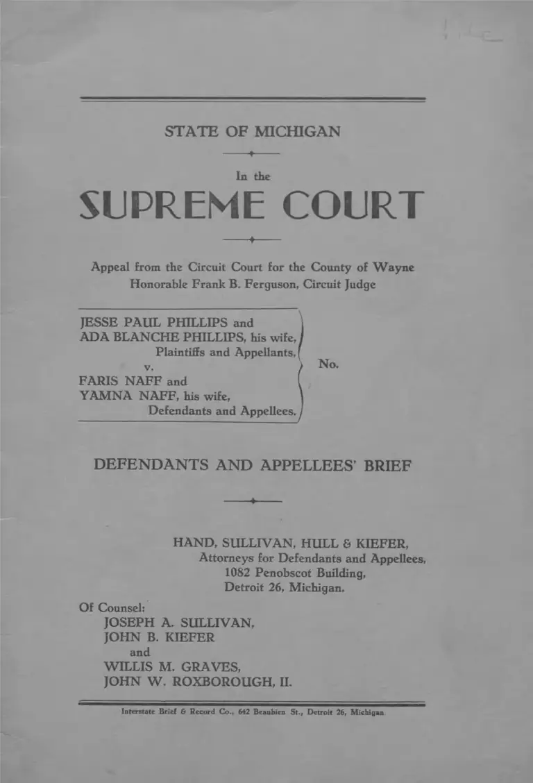 Phillips v. Naff Defendants and Appellees' Brief preview
