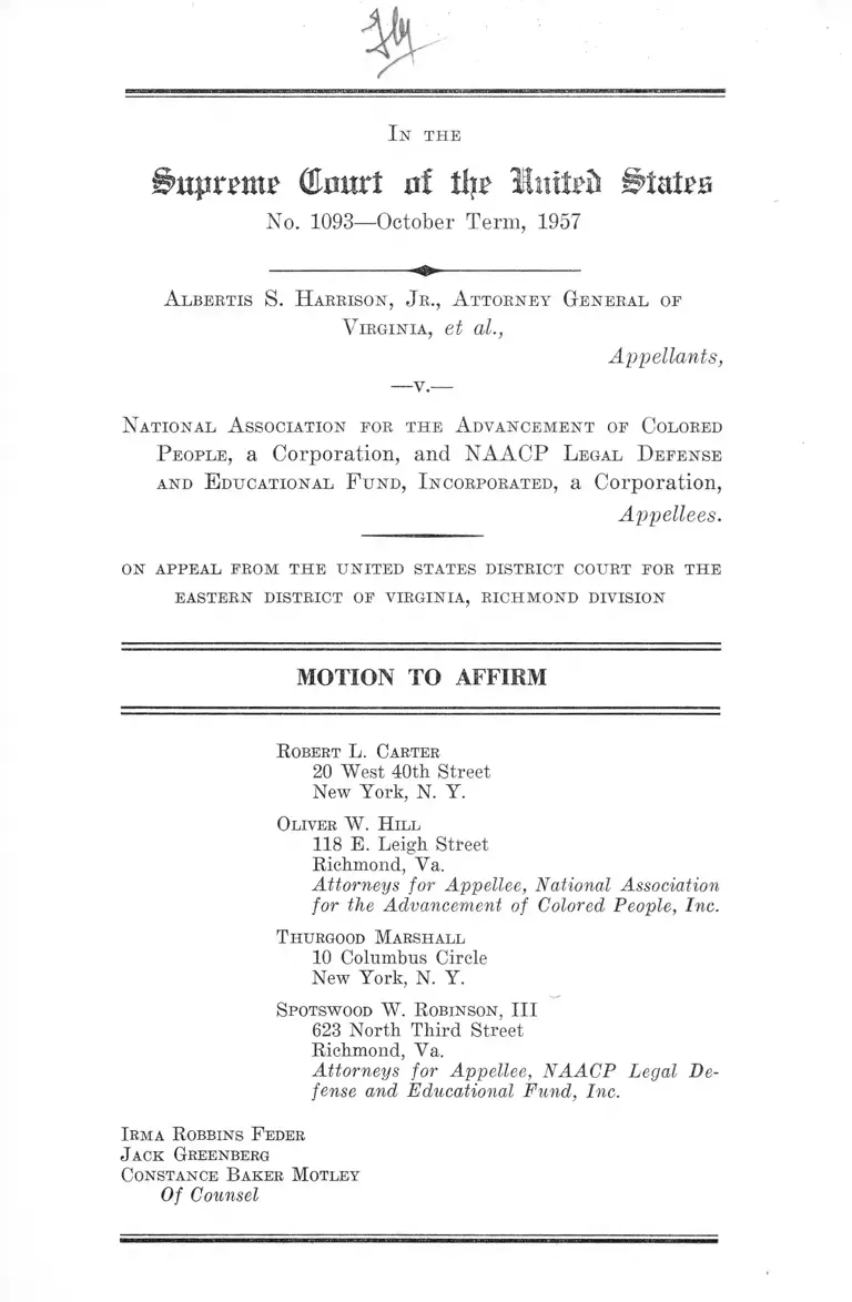Harrison v. NAACP Motion to Affirm preview