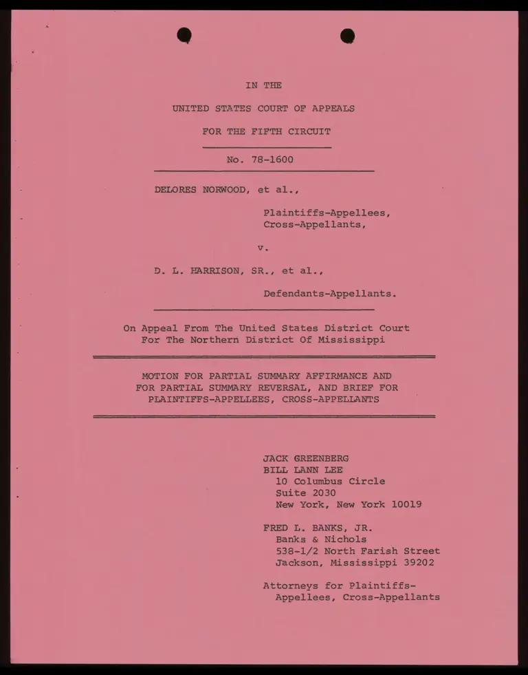 Motion for Partial Summary Affirmance and for Partial Summary Reversal, and Brief for Plaintiffs-Appellees, Cross-Appellants preview