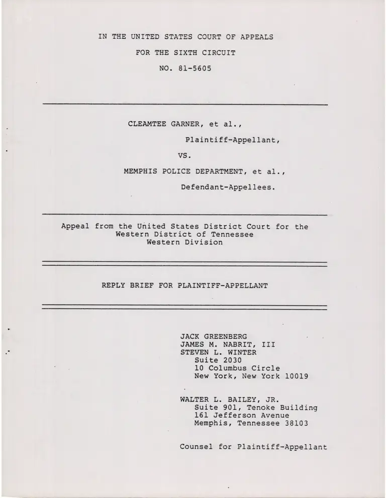 Reply Brief for Plaintiff-Appellant preview