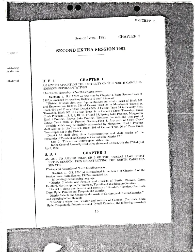 Legal Research on Session Laws - Second Extra Session 1982, Chapter 1-2 preview