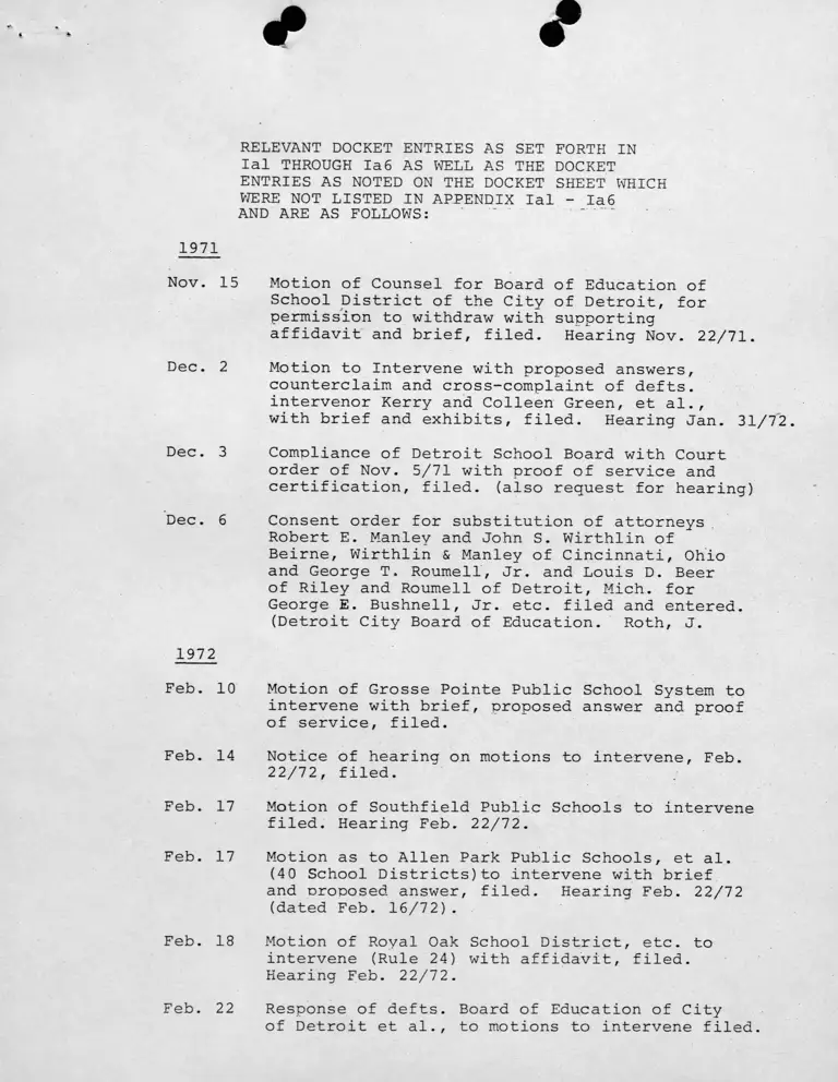 Docket Entries, Pleadings, Testimony preview
