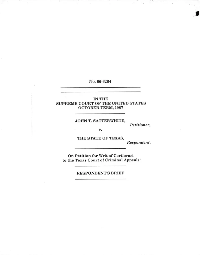 Satterwhite v TX Respondents Brief preview