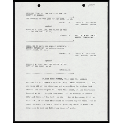 Notice of Motion to Amend Complaint preview