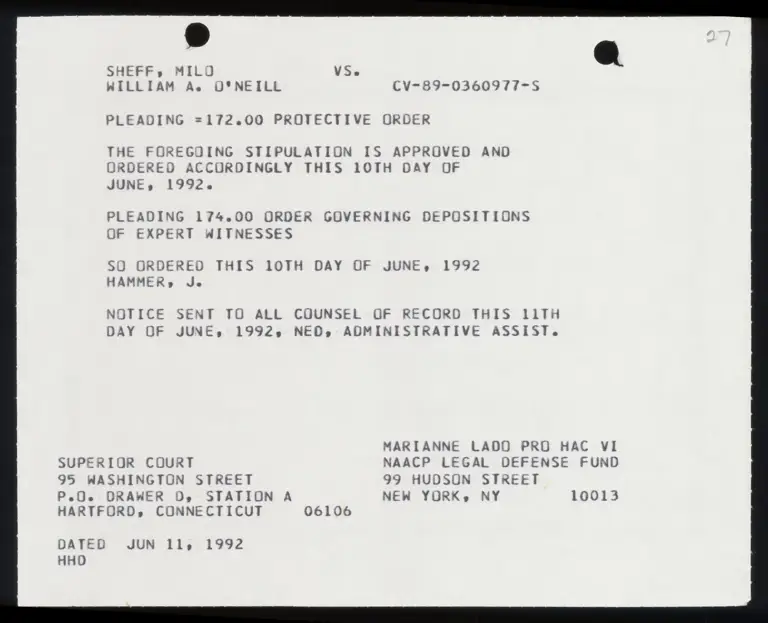 Order Approving Stipulation Governing Depositions of Expert Witnesses preview