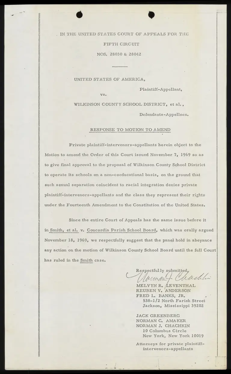 Response to Motion to Amend preview