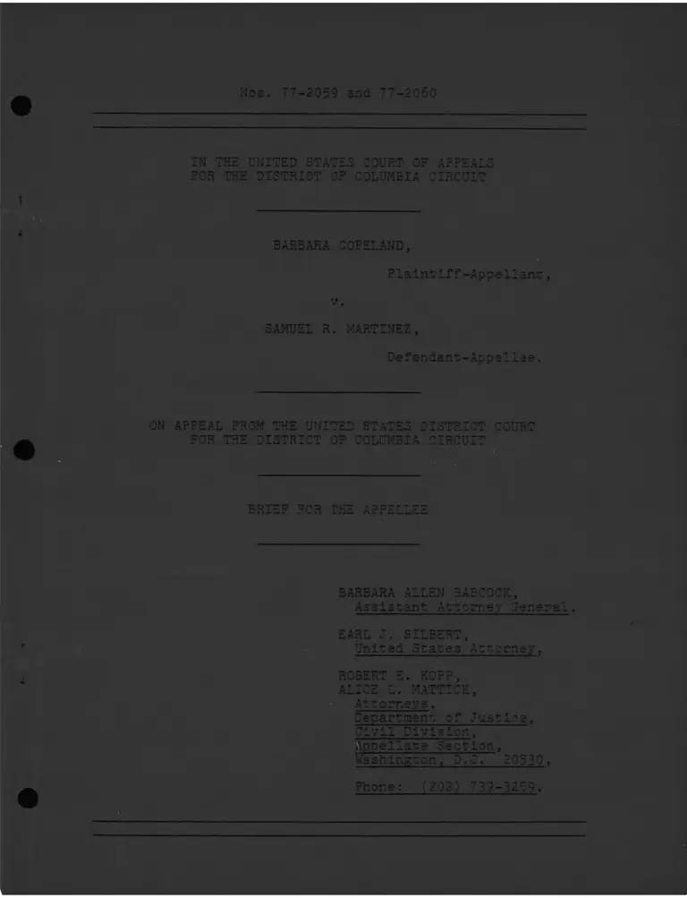 Copeland v. Martinez Brief for the Appellee preview