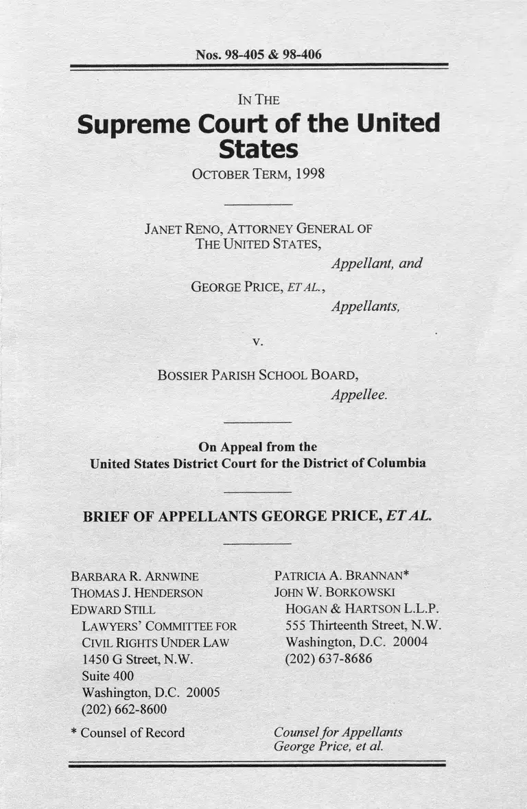 Reno v. Bossier Parish School Board Brief of Appellants preview