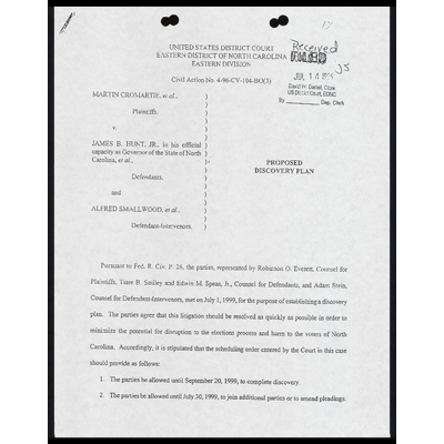 Proposed Discovery Plan with Certificate of Service preview