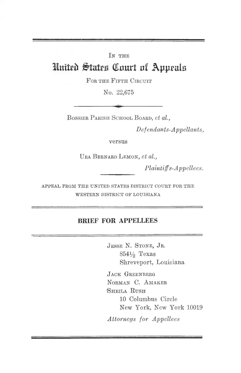Bossier Parish School Board v. Lemon Brief for Appellees preview