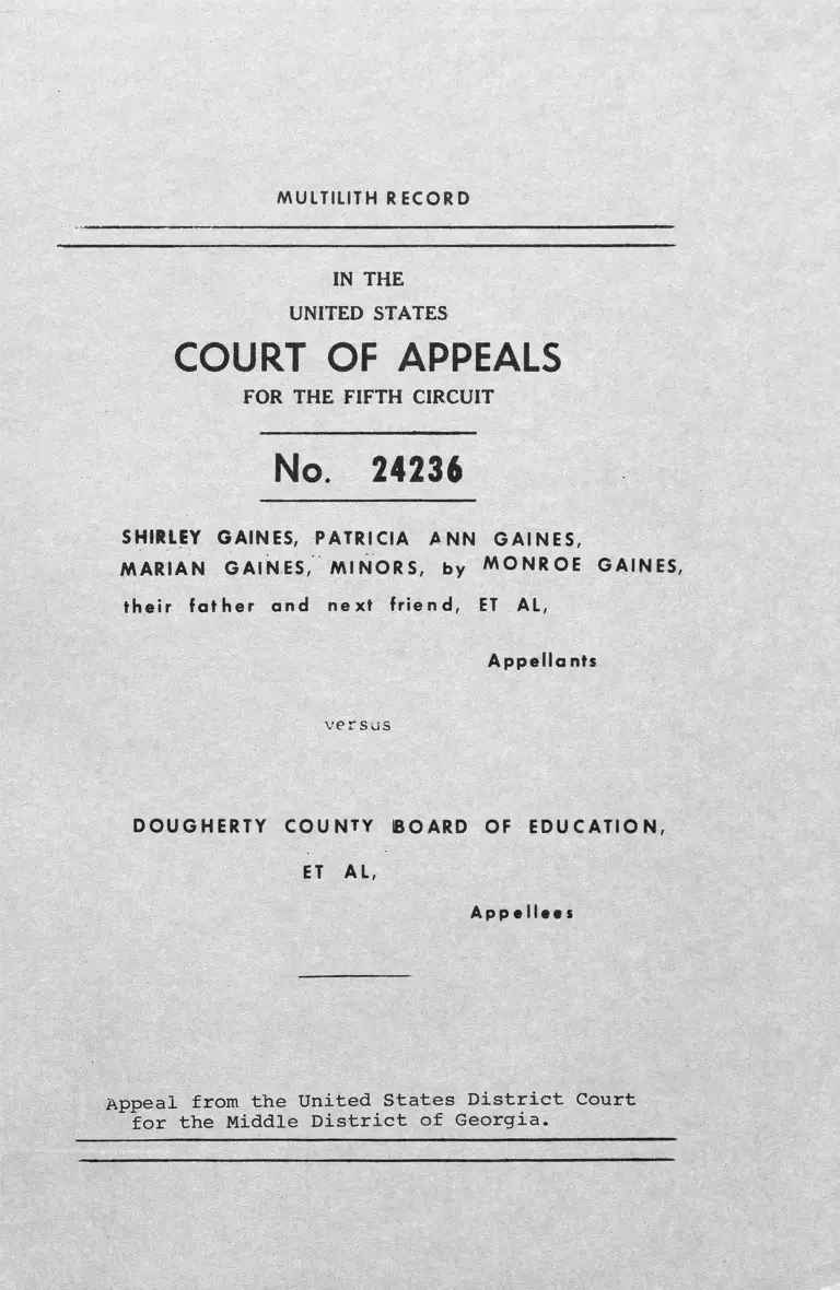 Gaines v. Dougherty County Board of Education Multilith Record preview
