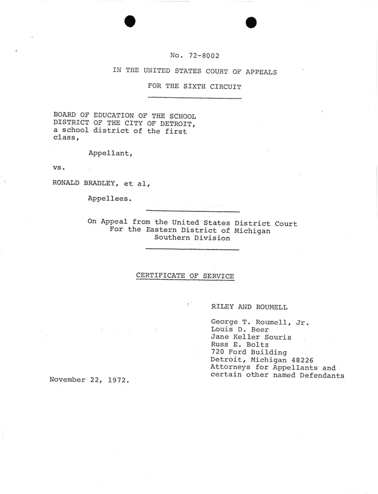 Certificate of Service RE: Emergency Motion preview
