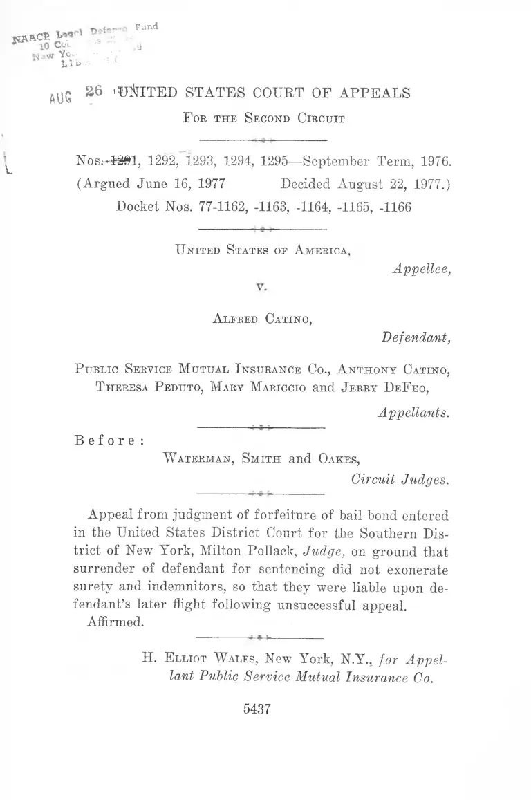 United States v. Catino Opinion preview