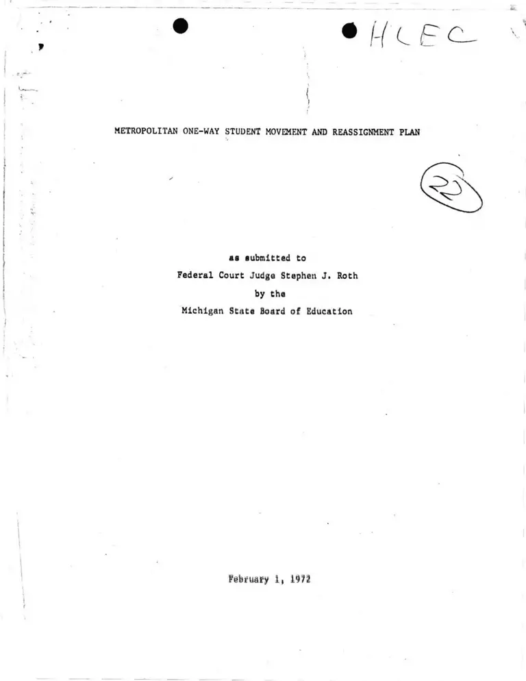 Metropolitan One-Way Student Movement and Reassignment Plan preview