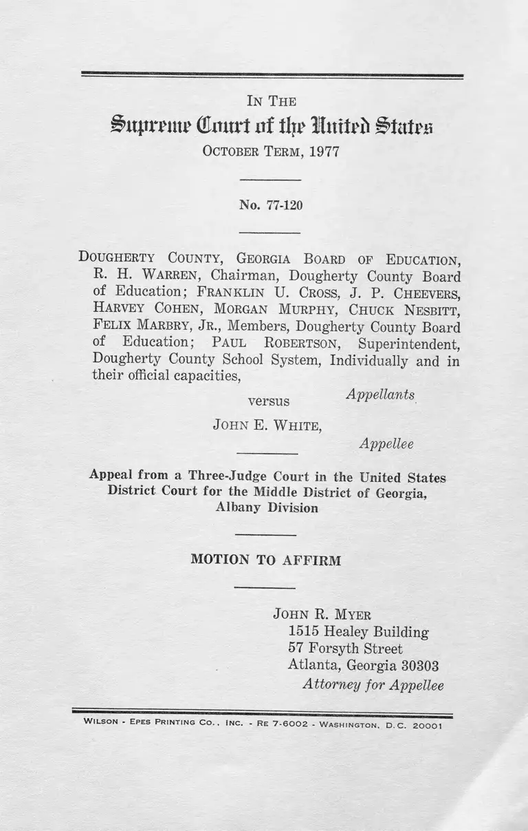 Dougherty County, GA Board of Education v. White Motion to Affirm preview