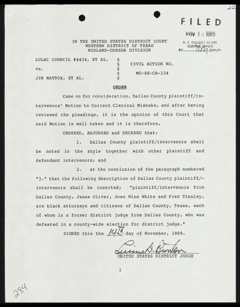 Order Approving Motion to Correct Mistake preview