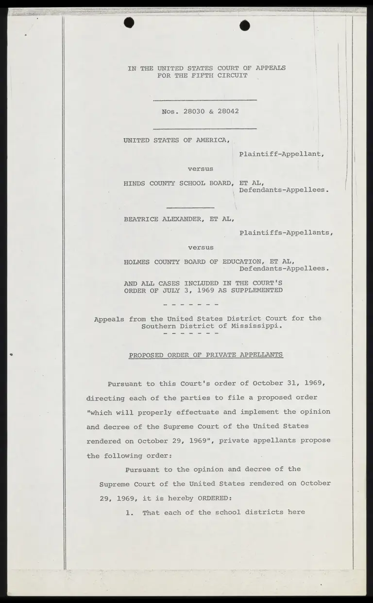 Proposed Order of Private Appellants preview