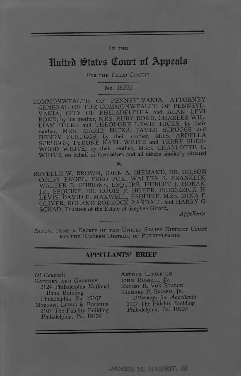 Commonwealth of Pennsylvania v. Brown Appellants' Brief preview