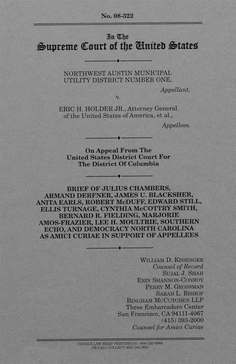 Northwest Austin Municipal Utility Distr. One v. Holder Brief of Julius Chambers et al. as Amici Curiae preview