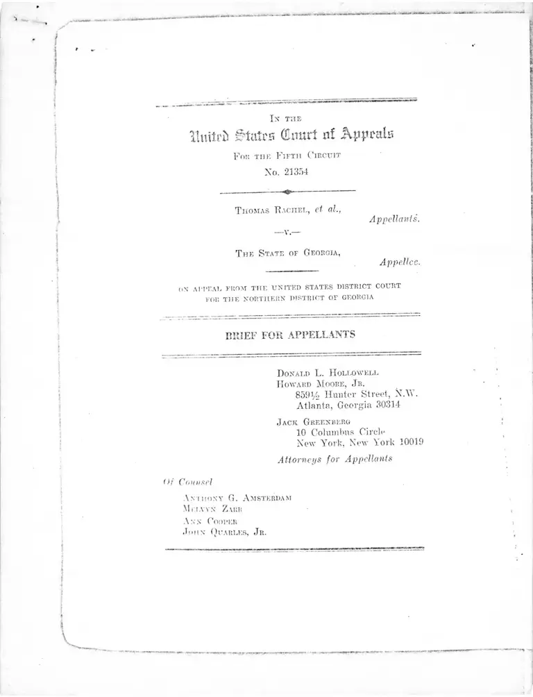 Rachel v. Georgia Brief for Appellants preview