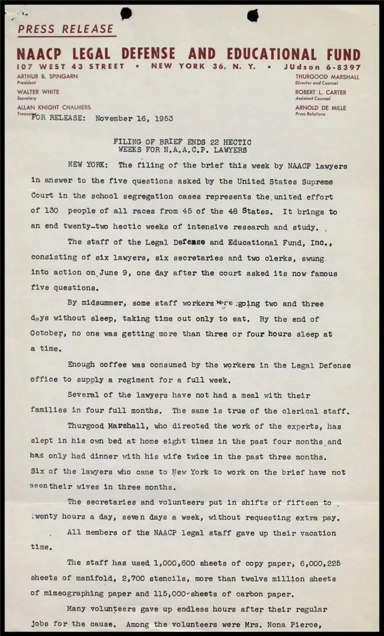 Filing of Brief Ends 22 Hectics Weeks for N.A.A.C.P. Lawyers preview