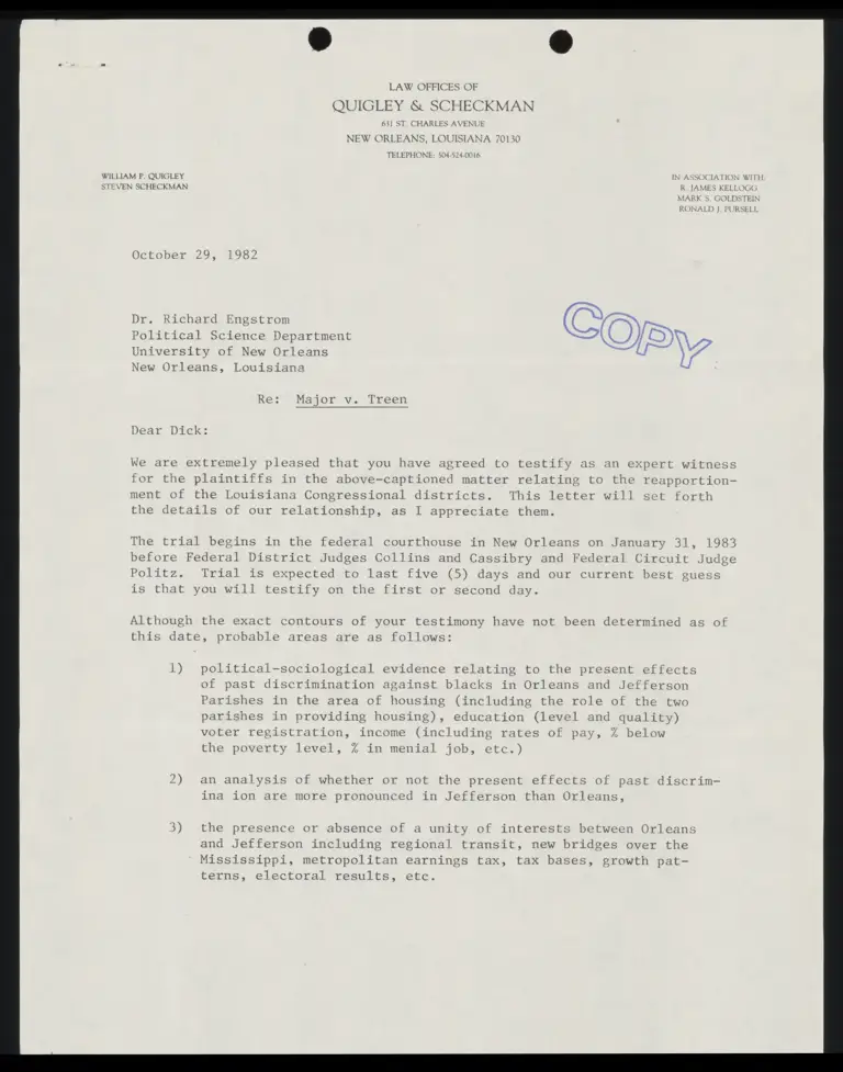 Correspondence from Kellogg to Engstrom preview