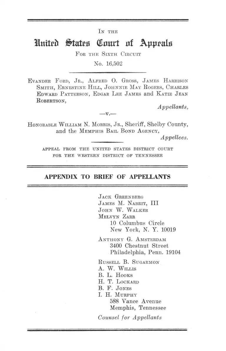 Ford v. Morris Appendix to Brief of Appellants preview