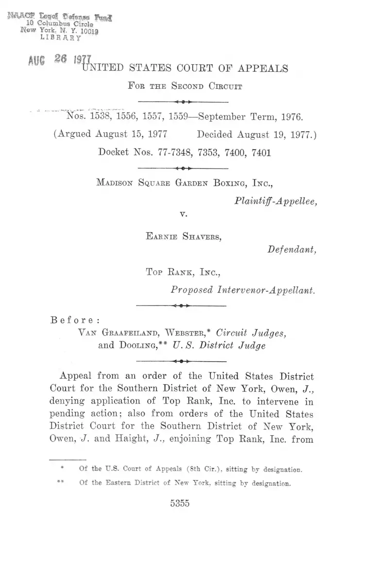 Madison Square Garden Boxing, Inc. v. Shavers Court Opinion preview