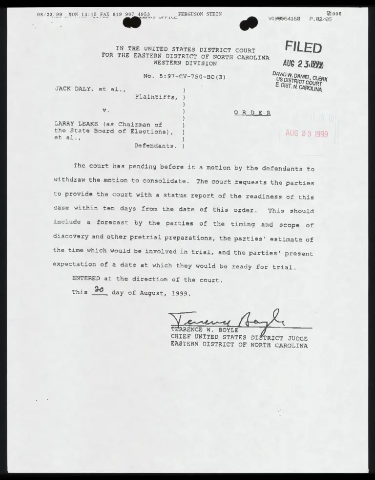 Case Status Report Order preview