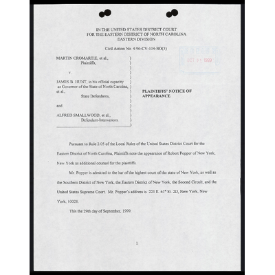 Plaintiffs' Notice of Appearance preview