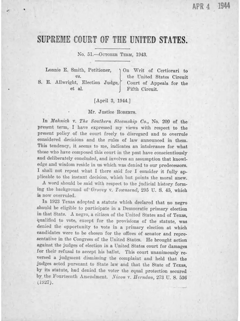 Smith v Allwright Brief of Appellant preview