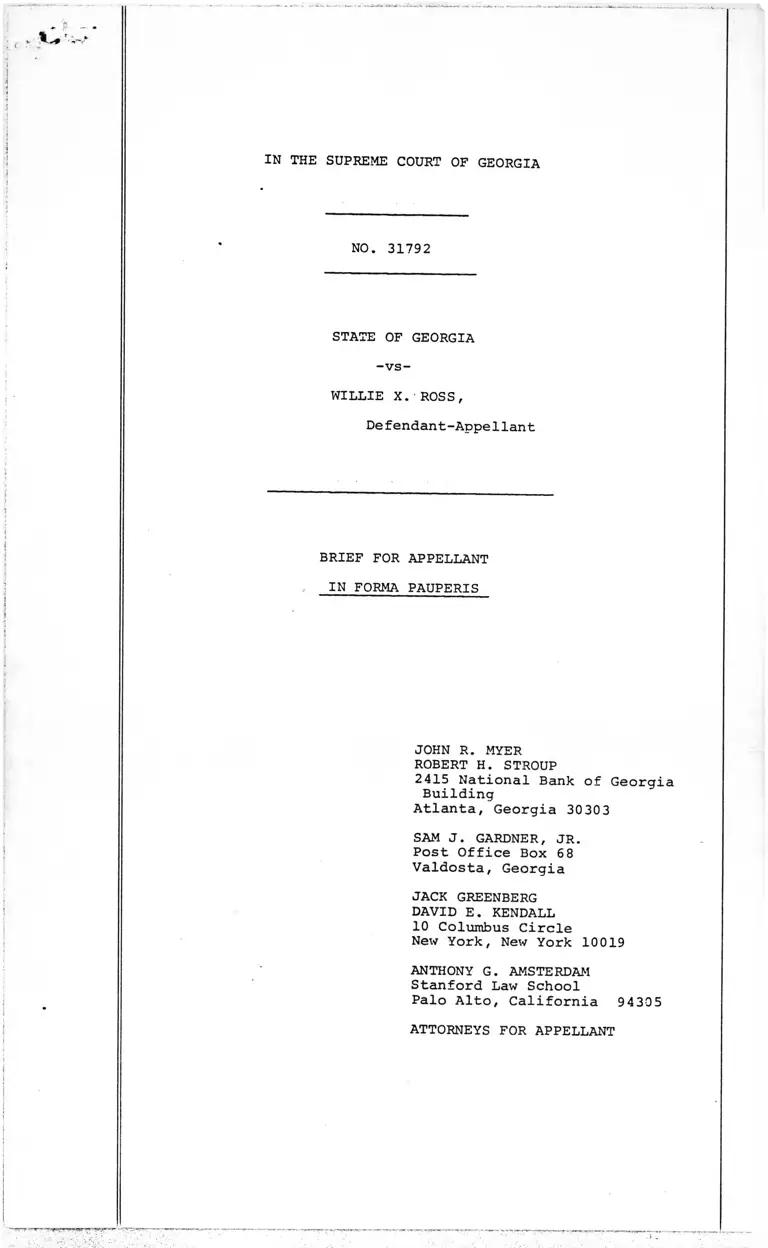 Georgia v. Ross Brief for Appellant in Forma Pauperis preview