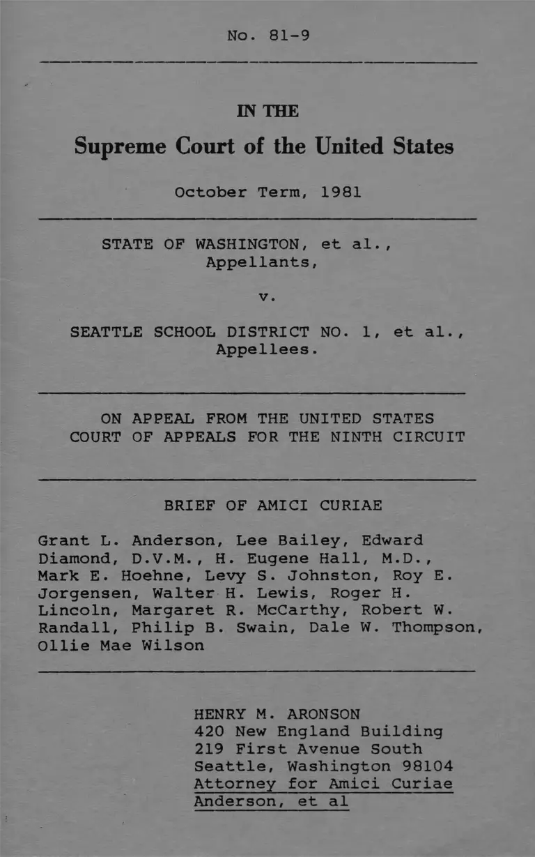 Washington State v. Seattle School District No. 1 Brief Amici Curiae preview