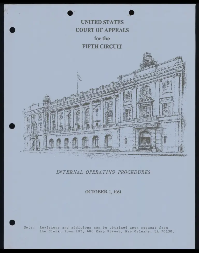 U.S. Court of Appeals for the Fifth Circuit -- Internal Operating Procedures preview
