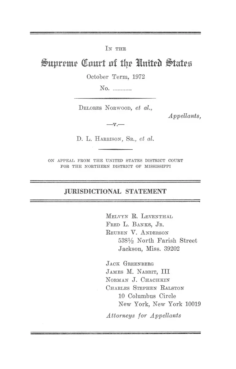 Norwood v. Harrison Jurisdictional Statement preview