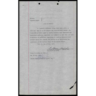 Oath of Counsel for Mayfield; Order Granting Stay preview