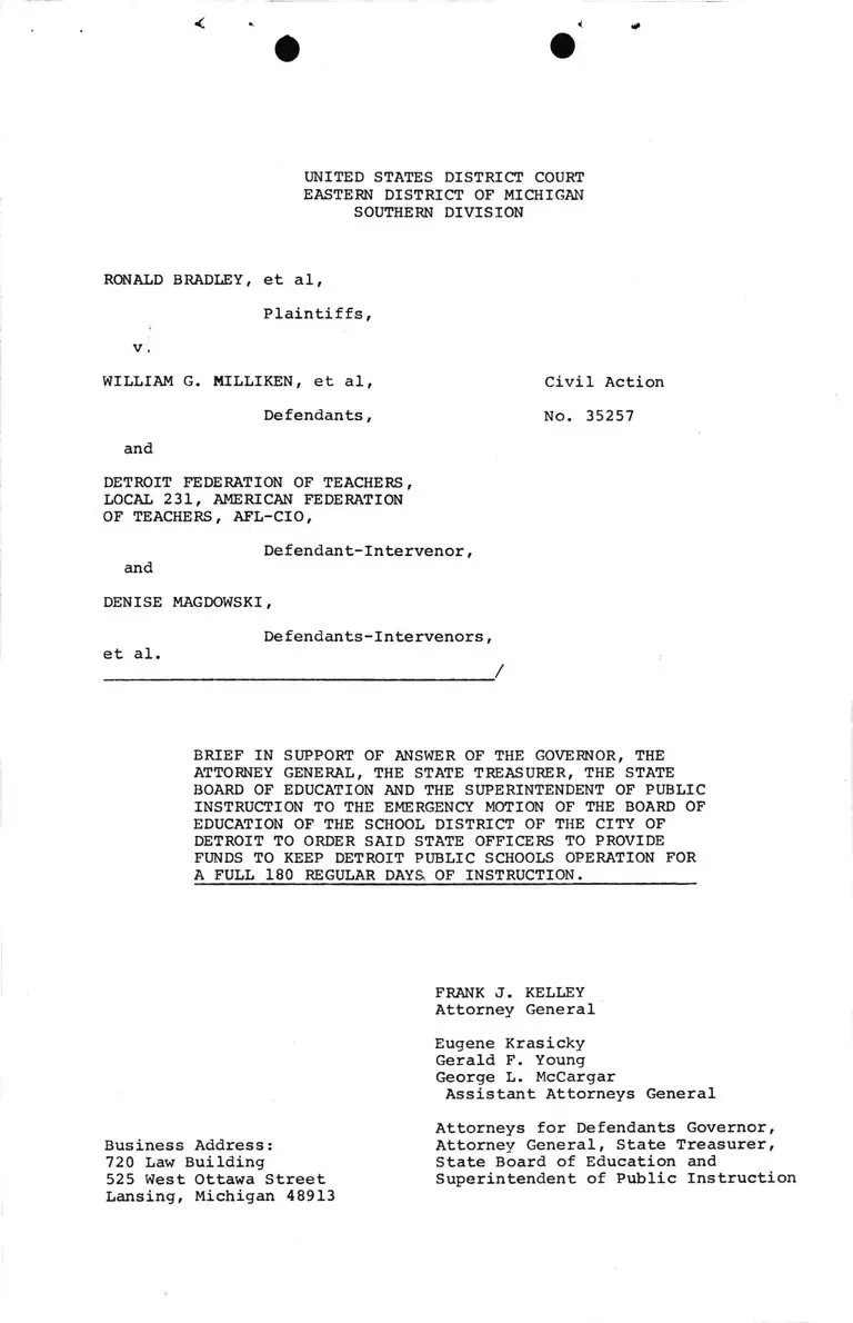 Brief in Support of Answer to Emergency Motion preview