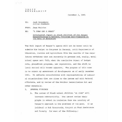 A Sham and a Shame Draft Memorandum preview