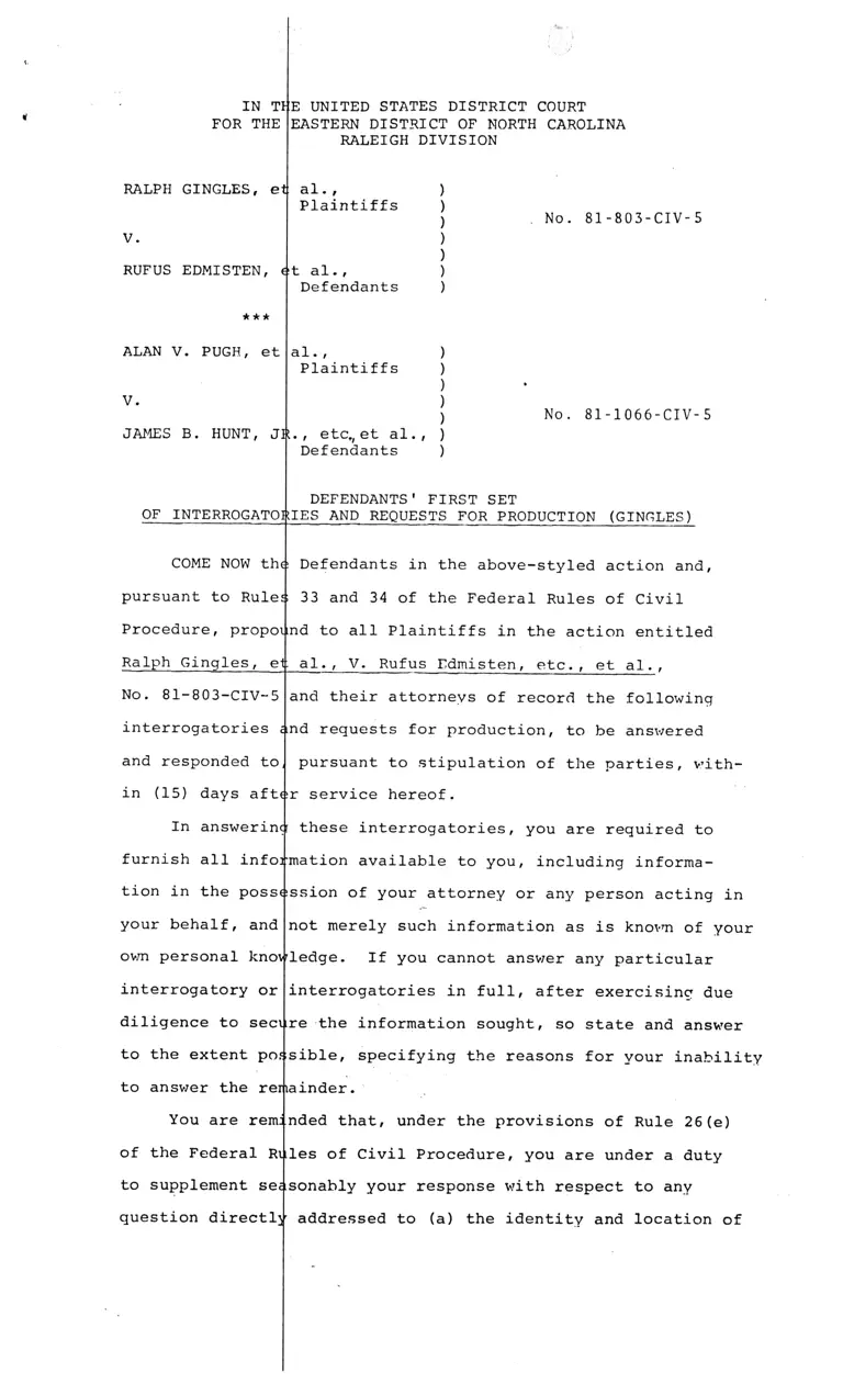 Interrogatories and Requests for Production of Defendants preview