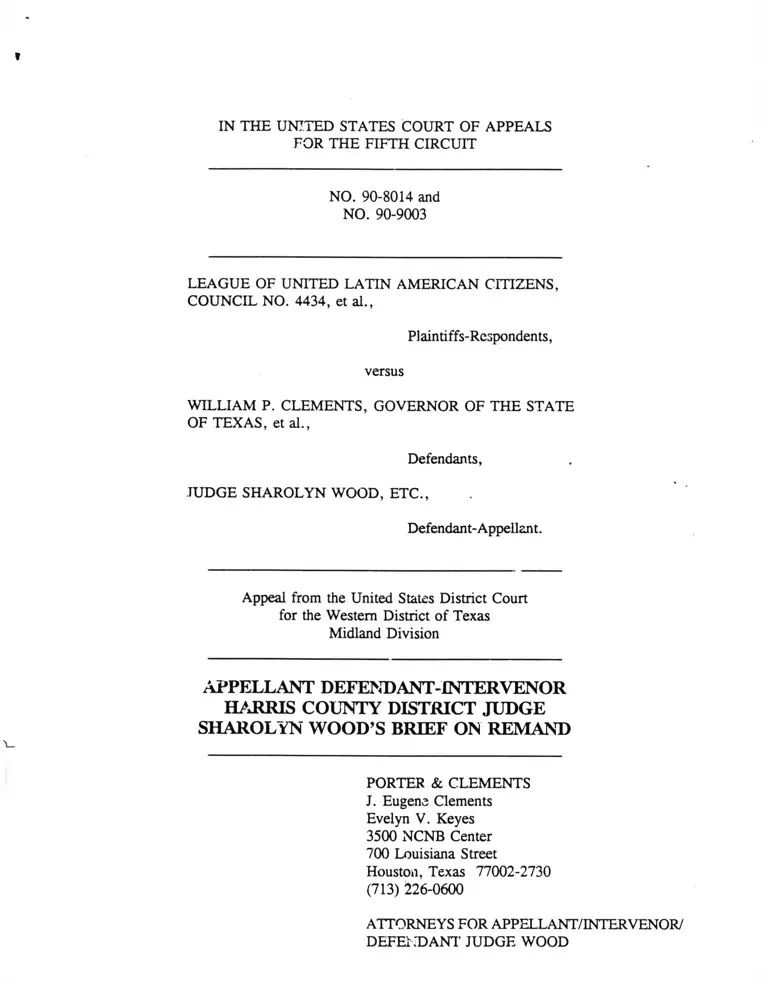 League of United Latin American Citizens (LULAC), Council No. 4434 v. Brief on Remand preview