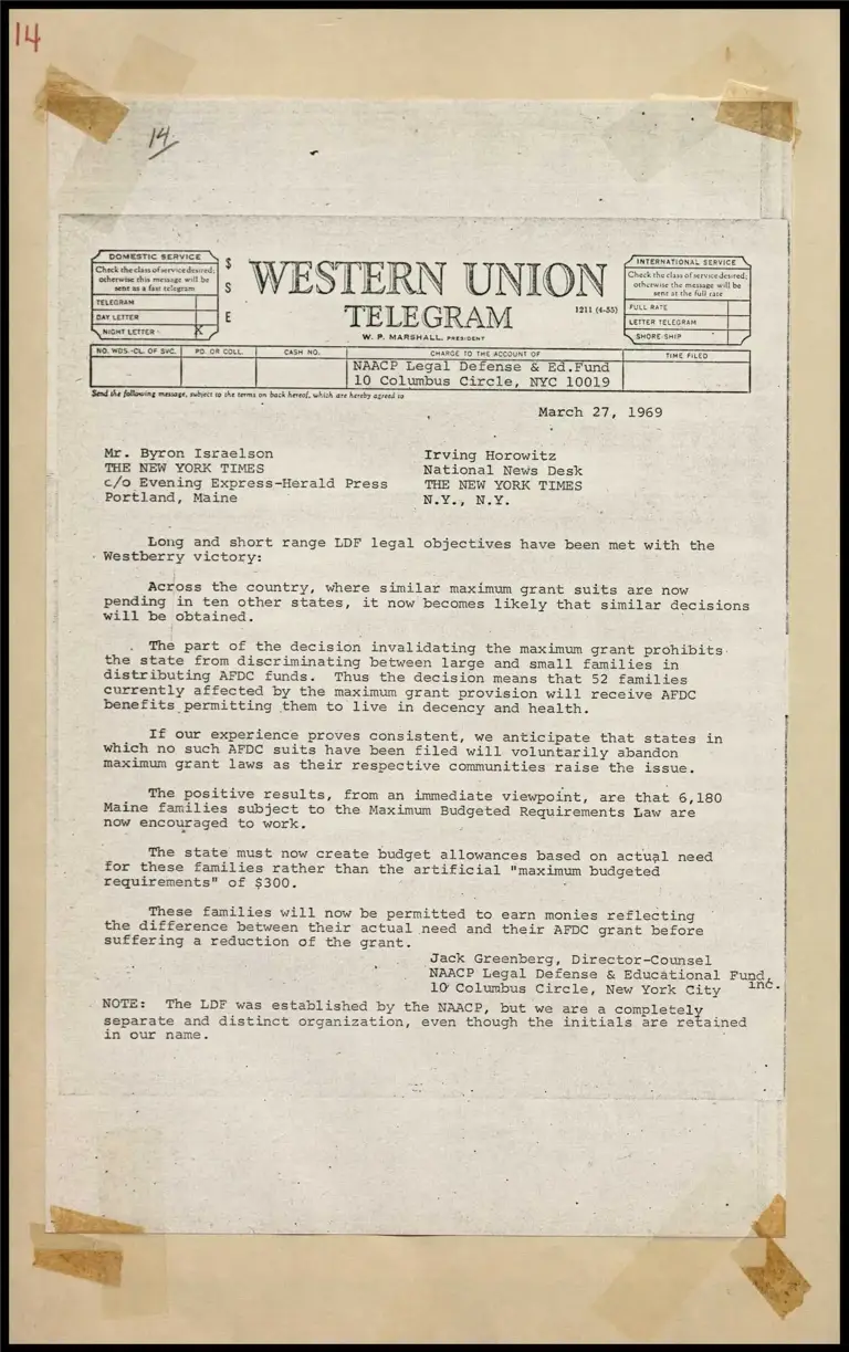 Westberry Victory and Short and Long Range LDF Legal Objectives (Telegram) preview