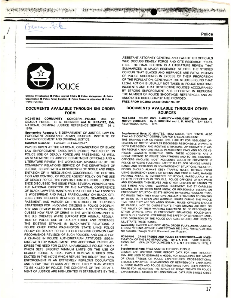 Police Journal Excerpt preview