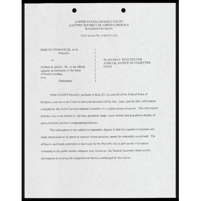 Plaintiff's Request for Judicial Notice of Computer Data with Certificate of Service preview