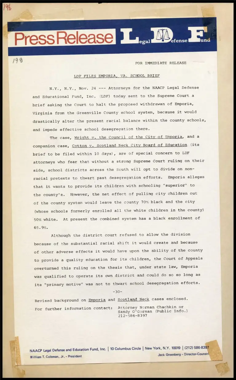 LDF Files Emporia, Va. School Brief preview