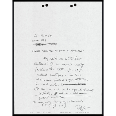 Fax from Smiley to Cox RE: edits on pretrial contentions preview