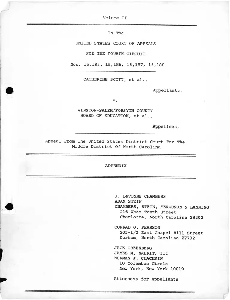 Scott v Winston Salem Board of Education Appendix preview