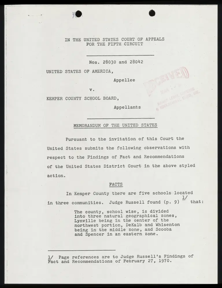 Memorandum of the United States preview